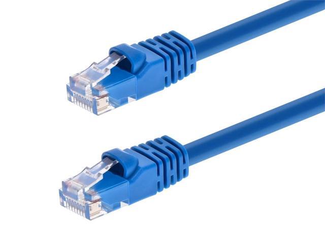 Monoprice Cat5e Ethernet Patch Cable - 1 Feet - Blue Network Internet Cord - RJ45, Stranded, 350Mhz, UTP, Pure Bare Copper Wire, 24AWG
