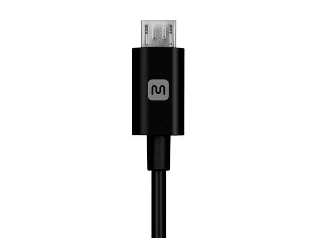 Monoprice USB-A to Micro B Cable - 0.5 Feet - Black, Polycarbonate Connector Heads, 2.4A, 22/30AWG - Select Series