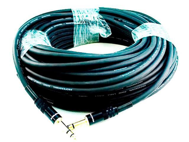 Monoprice Premier Series 1/4 Inch (TRS) Male to Male Cable Cord - 35 Feet- Black 16AWG (Gold Plated)