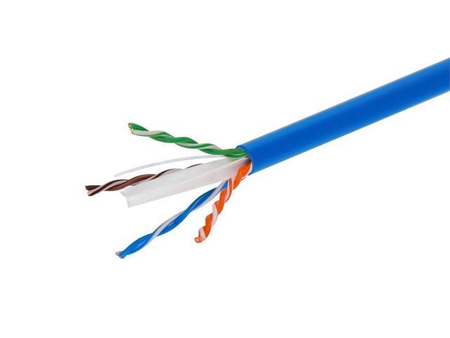 Monoprice Cat6 Ethernet Bulk Cable - Network Internet Cord - Stranded, 550Mhz, UTP, CM, Pure Bare Copper Wire, 24AWG, 1000ft, Blue