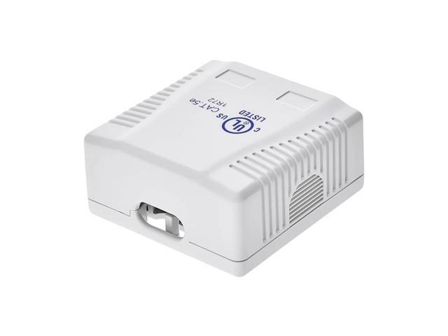 Monoprice 2-port Cat5e Surface Mount Box - White