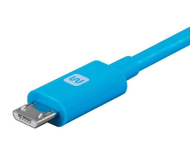 Monoprice USB Type-A to Micro Type-B Cable - 6 Feet - Blue 2.4A, 22/30AWG - Select Series