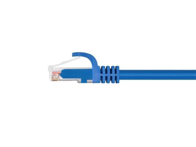 Monoprice Flexboot Cat5e Ethernet Patch Cable - Network Internet Cord - RJ45, Stranded, 350Mhz, UTP, Pure Bare Copper Wire, 24AWG, 10ft, Blue
