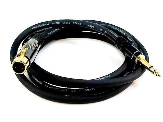 Monoprice XLR Female to 1/4in TRS Male Cable - 6 Feet 16AWG, Gold Plated - Premier Series