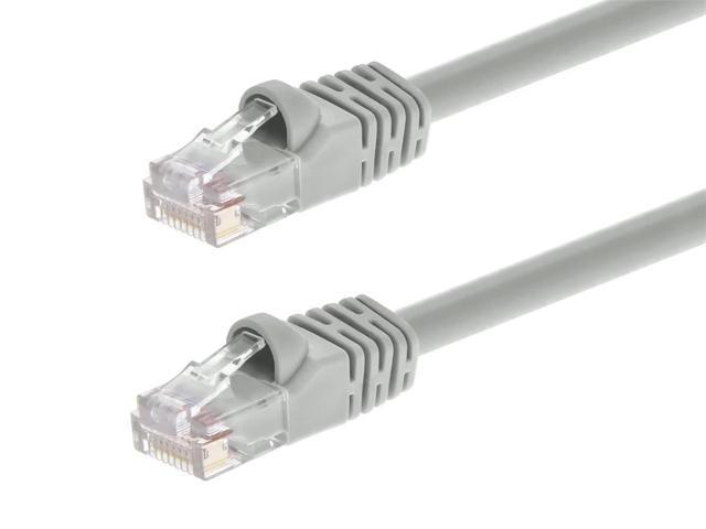 Monoprice Cat5e Ethernet Patch Cable - 100 Feet - Gray Network Internet Cord - RJ45, Stranded, 350Mhz, UTP, Pure Bare Copper Wire, 24AWG