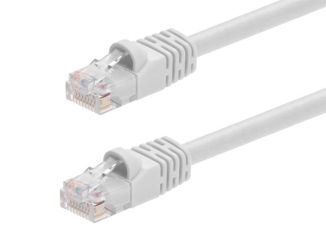 Monoprice Cat6 Ethernet Patch Cable - 0.5 Feet - White Network Internet Cord - RJ45, Stranded, 550Mhz, UTP, Pure Bare Copper Wire, 24AWG
