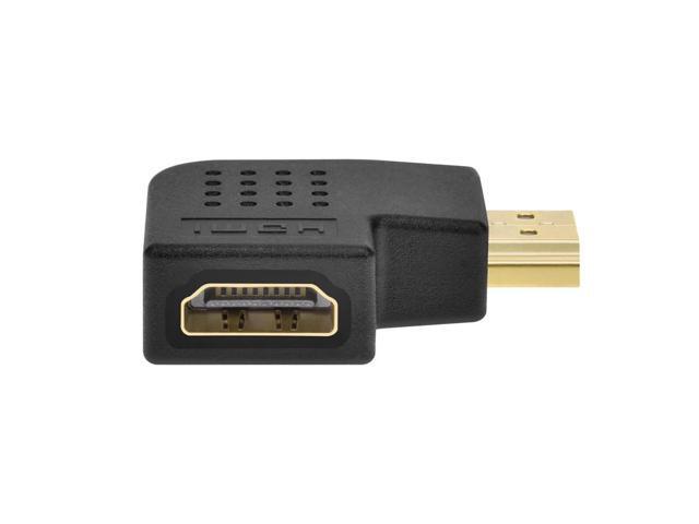 Monoprice HDMI Right Angle Port Saver Adapter (Male to Female), 90-Degree, Vertical Flat Left