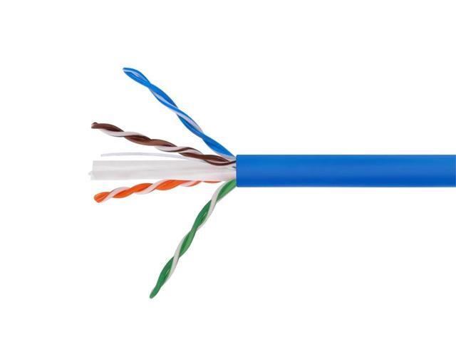 Monoprice Cat6 Ethernet Bulk Cable - Network Internet Cord - Stranded, 550Mhz, UTP, CM, Pure Bare Copper Wire, 24AWG, 1000ft, Blue