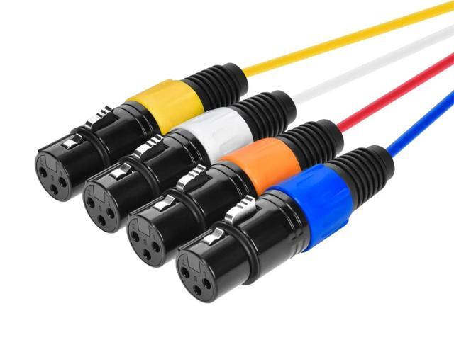 Monoprice 4-Channel TRS Male to XLR Female Snake 25AWG Cable Cord - 10 Feet- Black With Slim, Molded Connector Housing