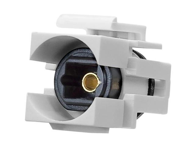Monoprice S/PDIF (Toslink) Digital Optical Audio Keystone Jack, Female to Female Coupler, White