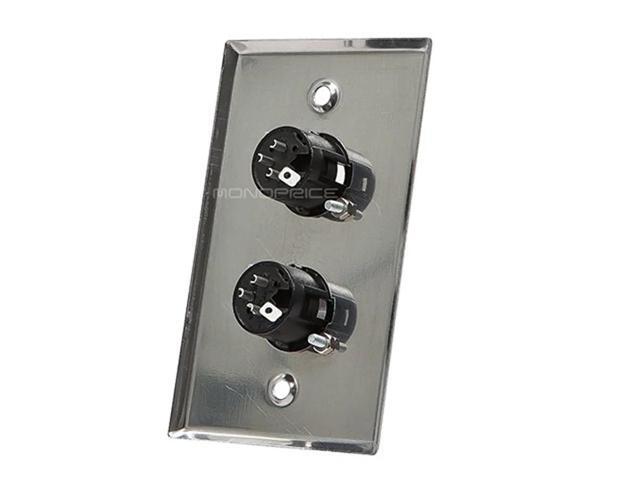 Monoprice 2-port 3-pin XLR Male Zinc Alloy Wall Plate