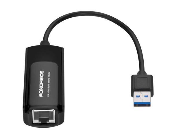 Monoprice USB 3.0 to Gigabit Ethernet Adapter, 1000 Mbps Gigabit Ethernet Speeds, Compatible With 10/100 Mbps Connections