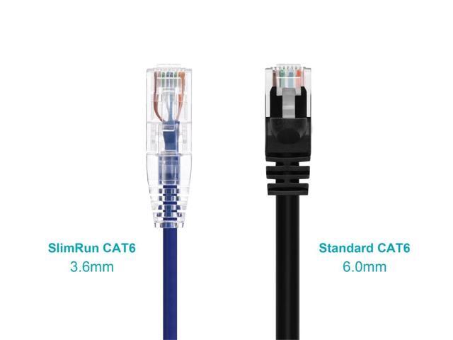 Monoprice Cat6 Ethernet Patch Cable - 1 feet - Purple Snagless RJ45 Stranded 550MHz UTP CMR Riser Rated Pure Bare Copper Wire 28AWG - SlimRun Series