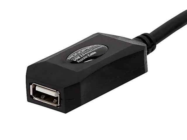 Monoprice USB 2.0 Extension Cable - 16 Feet - Black USB Type-A Male to Type-A Female, Active, 20/28AWG, Repeater, Kinect & PS3 Move Compatible