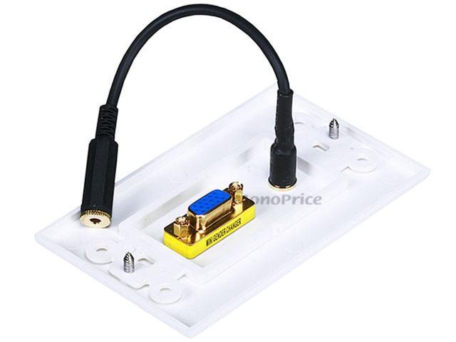 Monoprice Gold Plated SVGA + 3.5mm Stereo Audio Coupler Wall Plate
