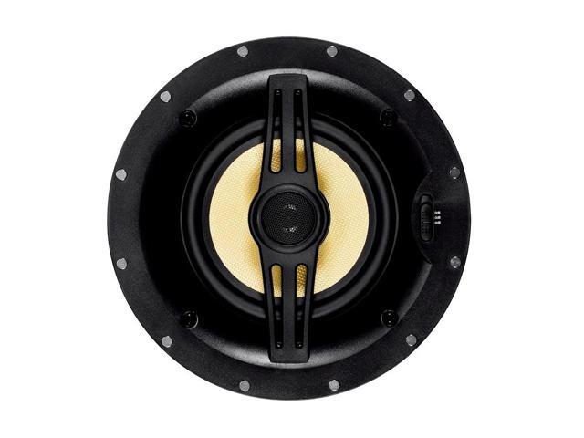 Monoprice 2-Way Aramid Fiber Back Ceiling Speakers - 6.5 Inch - Black With Covered Crossover (Pair)