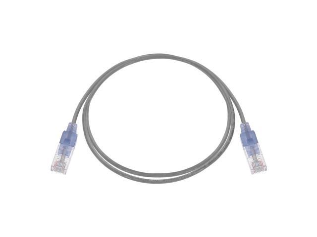 Monoprice SlimRun Cat6A Ethernet Patch Cable - Network Internet Cord - RJ45, 550Mhz, UTP, Pure Bare Copper Wire, 10G, 30AWG, 3ft, Gray, 10-Pack