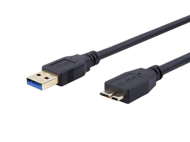 Monoprice USB 3.0 Type-A Male to Micro Type-B Female Cable - 1.5 Feet - Black Compatible with Android, Hard drives, Samsung, HTC, WD and More! -...