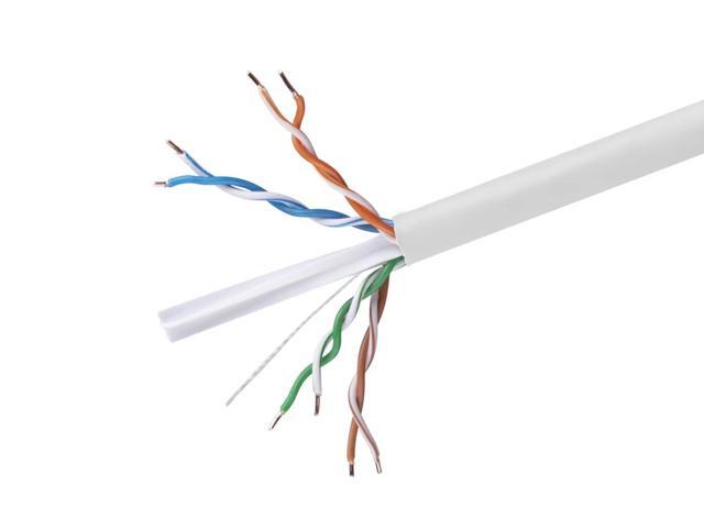 Monoprice Cat6 Ethernet Bulk Cable - Network Internet Cord - Solid, 500Mhz, UTP, CMR, Riser Rated, Pure Bare Copper Wire, 23AWG, 250ft, White
