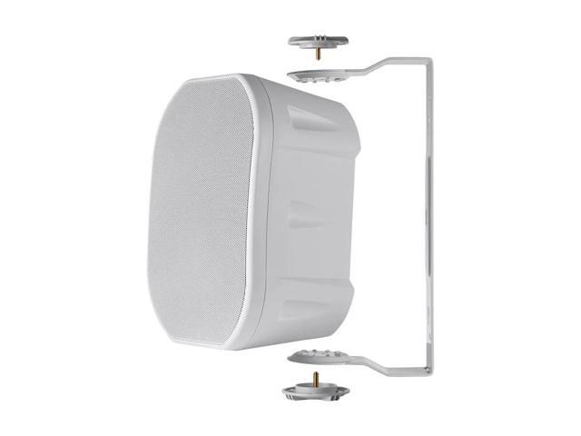 Monoprice 6.5in Weatherproof 2-Way Speakers with Wall Mount Bracket (Pair White)