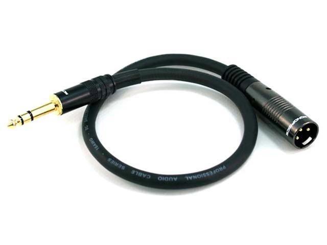 Monoprice 1.5ft Premier Series XLR Male to 1/4in TRS Male Cable, 16AWG (Gold Plated)