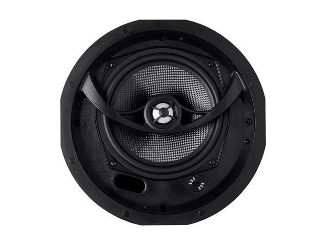 Monoprice Alpha 2-Way Ceiling Speakers - 6.5 Inch (Pair) Carbon Fiber, Paintable Magnetic Grille, Louder with Less Power