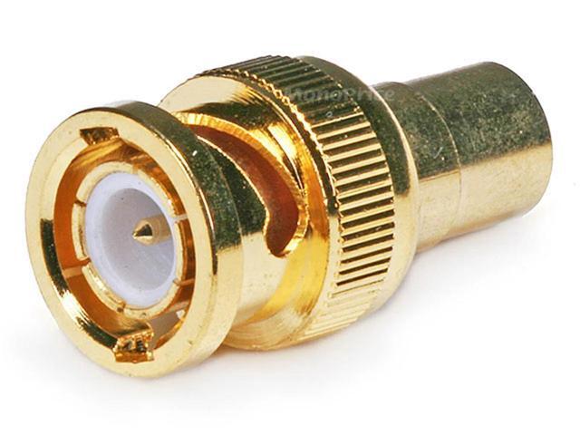 Monoprice BNC Male to RCA Female Adapter - Gold Plated Male Twist Lock