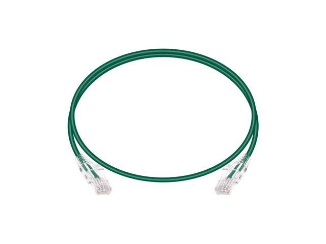 Monoprice Cat6 Ethernet Patch Cable - 2 feet - Green Snagless RJ45 Stranded 550MHz UTP CMR Riser Rated Pure Bare Copper Wire 28AWG - SlimRun Series