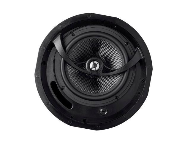 Monoprice 2-Way Carbon Fiber Ceiling Speakers - 8 Inch (Pair) With Paintable Magnetic Grille - Alpha Series