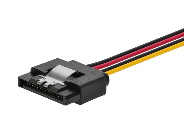 Monoprice DATA Cable - 0.67 Feet - SATA 15-pin Female with Latch to Molex 4-pin Male Power Adapter