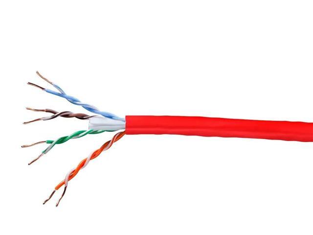 Monoprice Cat6 Ethernet Bulk Cable - 1000 Feet - Red Network Internet Cord - Solid, 550Mhz, UTP, CMP, Plenum, Pure Bare Copper Wire, 23AWG, No Logo