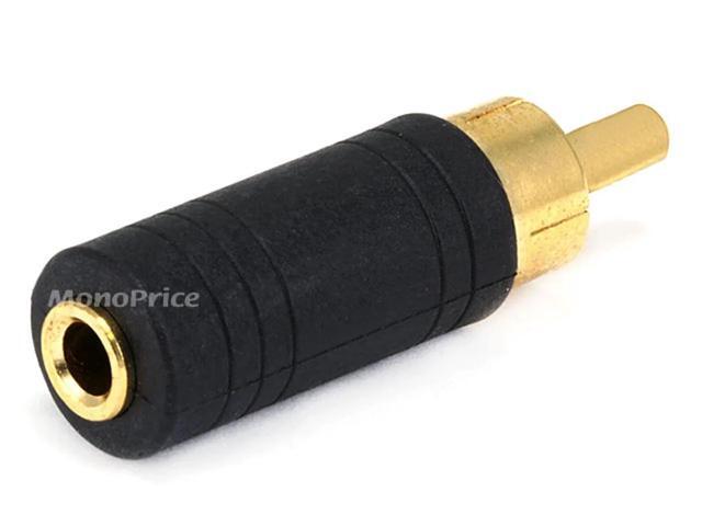 Monoprice RCA Plug to 3.5mm TRS Stereo Jack Adapter, Gold Plated