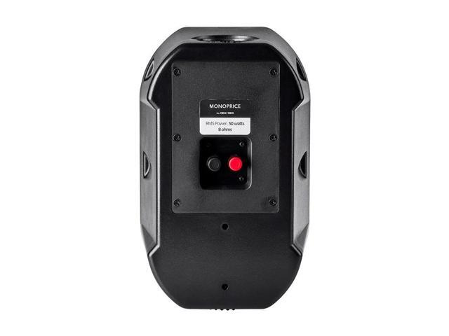 Monoprice 6.5-inch Weatherproof 2-Way Speakers with Wall Mount Bracket (Pair Black)