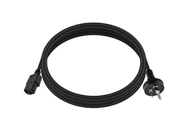 Monoprice Power Cord - 6 Feet - Black AS/NZS 3112 (Australia/New Zealand) to IEC 60320 C13, 18 AWG, 5A/1250W, 250V