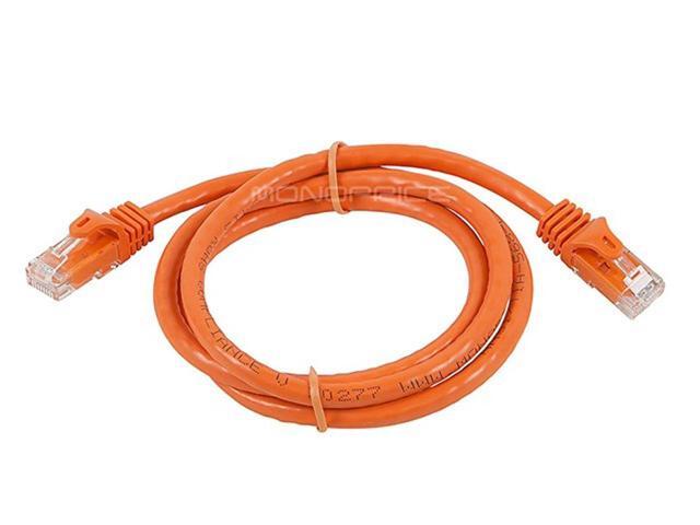 Monoprice Cat6 Ethernet Patch Cable - 3 Feet - Orange Network Internet Cord - RJ45, Stranded, 550Mhz, UTP, Pure Bare Copper Wire, 24AWG -...