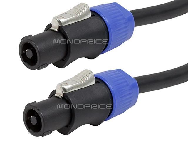 Monoprice Pro Audio Cable - 10 Feet - Black 2-conductor NL4 Female to NL4 Female Speaker Twist Connector Cable, 12AWG With Spring-Loaded Lock