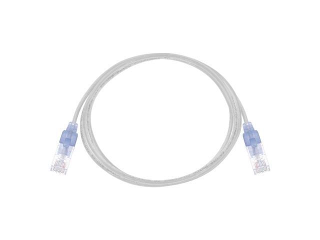 Monoprice SlimRun Cat6A Ethernet Patch Cable - Network Internet Cord - RJ45, 550Mhz, UTP, Pure Bare Copper Wire, 10G, 30AWG, 5ft, White, 10-Pack