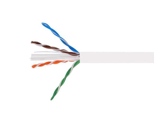 Monoprice Cat6 Ethernet Bulk Cable - 1000 Feet - White Network Internet Cord - Stranded, 550Mhz, UTP, Pure Bare Copper Wire, 24AWG