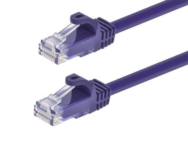 Monoprice Cat5e Ethernet Patch Cable - 7 Feet - Purple Network Internet Cord - Snagless RJ45, Stranded, 350Mhz, UTP, Pure Bare Copper Wire, 24AWG.