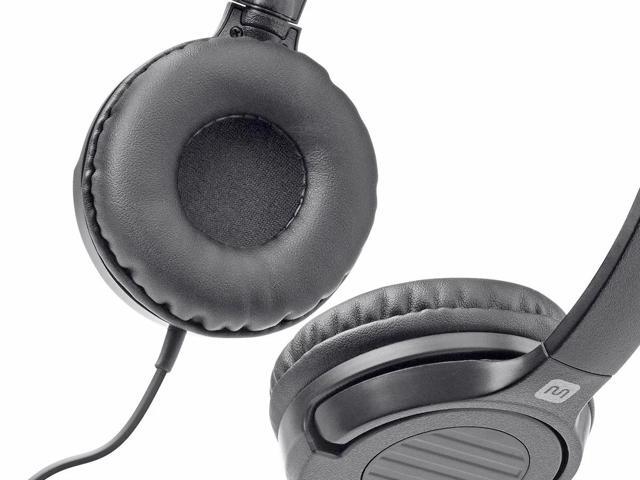 Monoprice Hi-Fi Lightweight On-Ear Headphones With In-Line Play/Pause Controls And Built-In Microphone