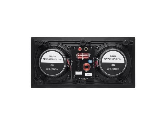Monoprice 2-Way Carbon Fiber In-Wall Center Channel Speaker - Dual 5.25 Inch (Single) - Alpha Series