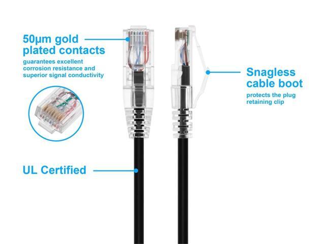 Monoprice Cat6 Ethernet Patch Cable - 20 Feet - Black Network Internet Cord - Snagless RJ45 Stranded 550MHz UTP CMR Riser Rated Pure Bare Copper...