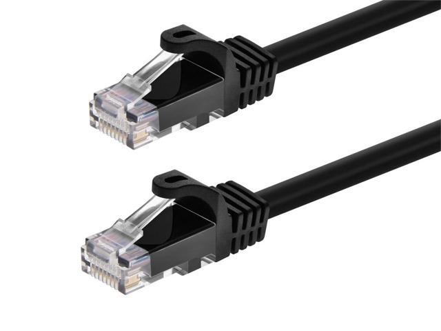 Monoprice Cat6 Ethernet Patch Cable - 7 Feet - Black Network Internet Cord - RJ45, Stranded, 550Mhz, UTP, Pure Bare Copper Wire, 24AWG - Flexboot...