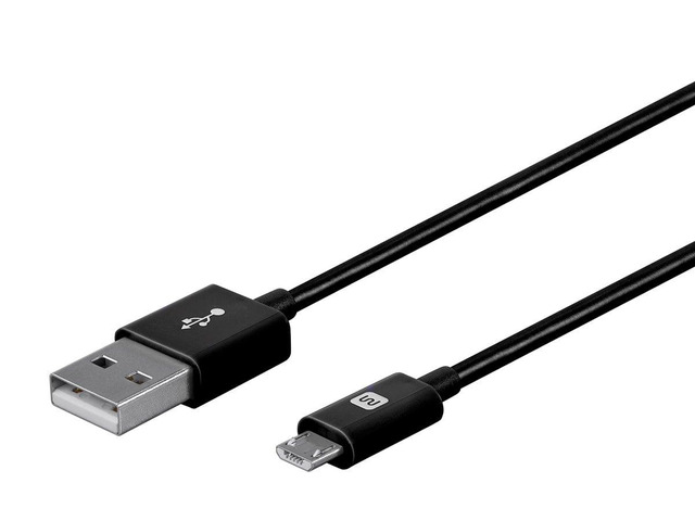 Monoprice USB-A to Micro B Cable - 6 Feet - Black, Polycarbonate Connector Heads, 2.4A, 22/30AWG - Select Series