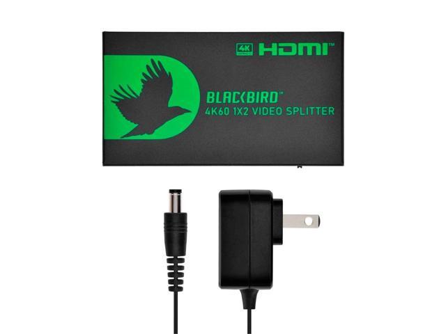 Monoprice Blackbird 4K Pro 1x2 HDMI Splitter - Black 4K @ 30Hz, HDCP 2.2 Compliant, 3D Frame Sequential Video Support, Dolby TrueHD Support
