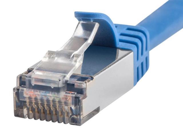 Monoprice Cat7 Ethernet Patch Cable - 2 Feet - Blue Network Internet Cord - Flexboot RJ45 Stranded 600Mhz S/FTP CMX Pure Bare Copper Wire 26AWG -...
