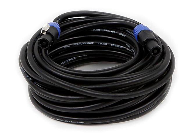 Monoprice Pro Audio Cable - 50 Feet - Black 2-conductor NL4 Female to NL4 Female Speaker Twist Connector Cable, 12AWG With Spring-Loaded Lock