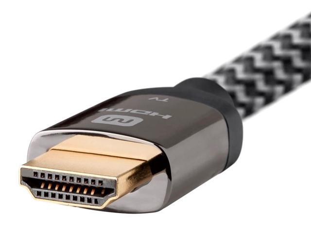 Monoprice HDMI Cable - 35 Feet - Gray High Speed, Active Chipset, 4K@60Hz, 18Gbps, HDR, 26AWG, YUV 4:4:4, CL3 - Luxe Series