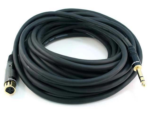 Monoprice XLR Female to 1/4in TRS Male Cable - 35 Feet 16AWG, Gold Plated - Premier Series
