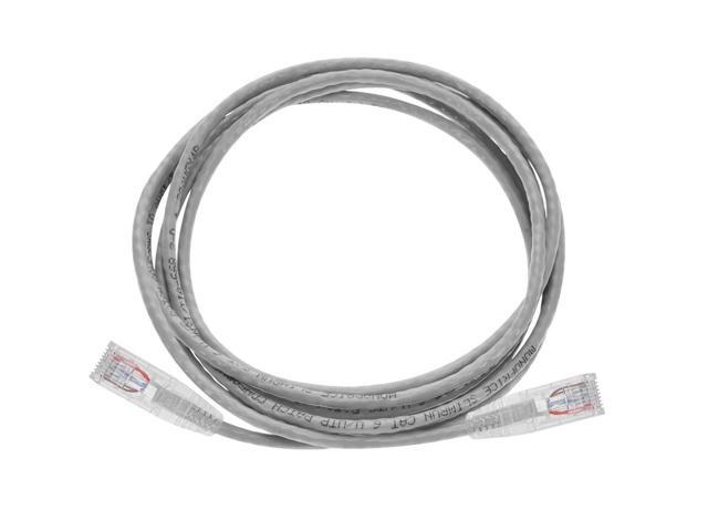 Monoprice Cat6 Ethernet Patch Cable - 7 feet - Gray Snagless RJ45 Stranded 550MHz UTP CMR Riser Rated Pure Bare Copper Wire 28AWG - SlimRun Series
